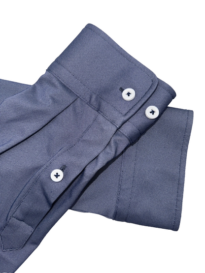 $129 Boss Men’s Slim Fit Performance Button Down Shirt - Dark Blue - Large -New