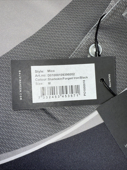 $100 Galvin Green Men’s Mico Golf Shirt Polo- Sharkskin Grey Black - Medium -New