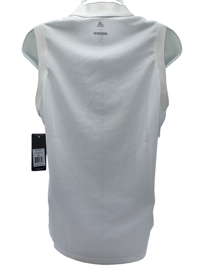 $50 Adidas Golf Women’s Jersey Sleeveless 1/4 Zip Top - White - Medium - New