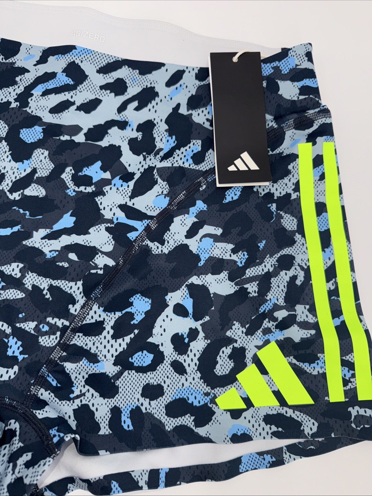 $85 Adidas Women Adizero Booty Elite Running tights shorts IT5775-Blue-Large-New