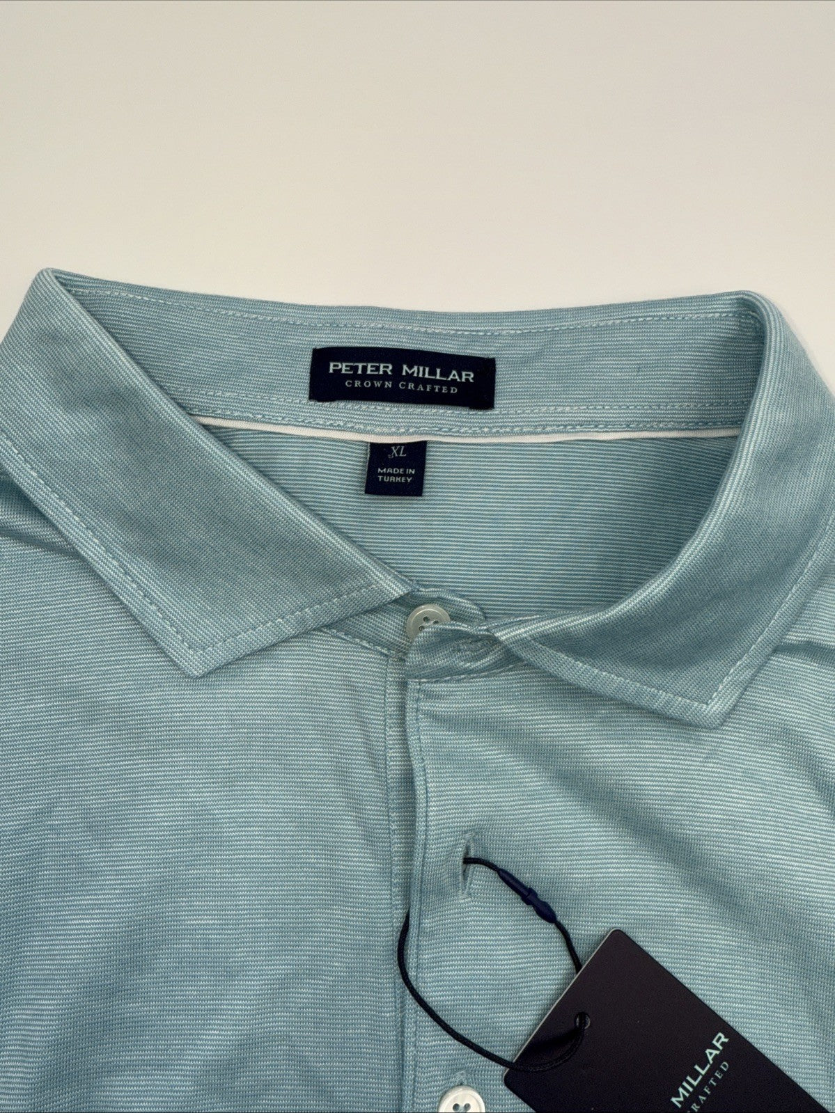 $160 Peter Millar Men’s Crown Crafted Excursionist Flex Polo Shirt-Blue-XLarge