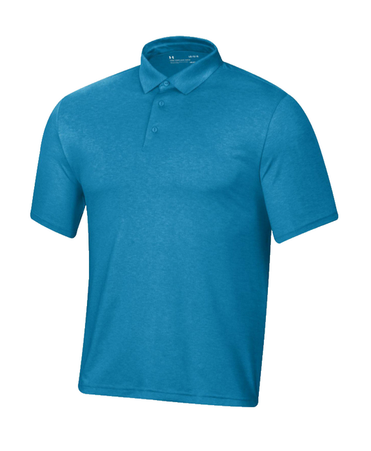 $75 Men's Under Armour Golf Playoff 3.0 Heather Polo - Cosmic Blue - Small -New