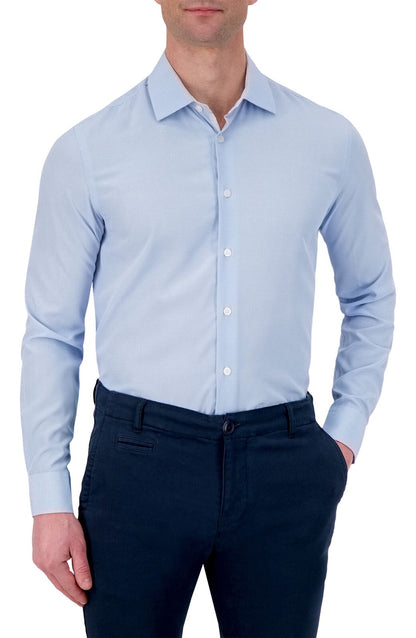 $68 Report Collection Men’s  4 Way Stretch Slim Fit Button Up Shirt-Blue- Small