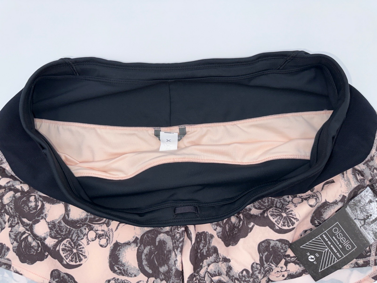 $62 Oiselle Women’s Toolbelt Roga Shorts - Rose Botanical - Size 8 - New