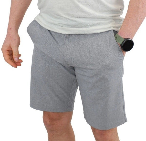$85 Travis Mathew Men's Beck Shorts Stretch Waistband - Light Grey-Size: 34- New