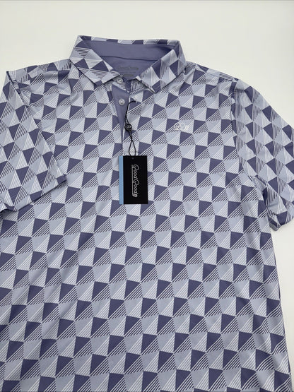 $75 GOOD GOOD Men’s Dynamic Golf Shirt Polo  Stretch Performance-Purple-Medium