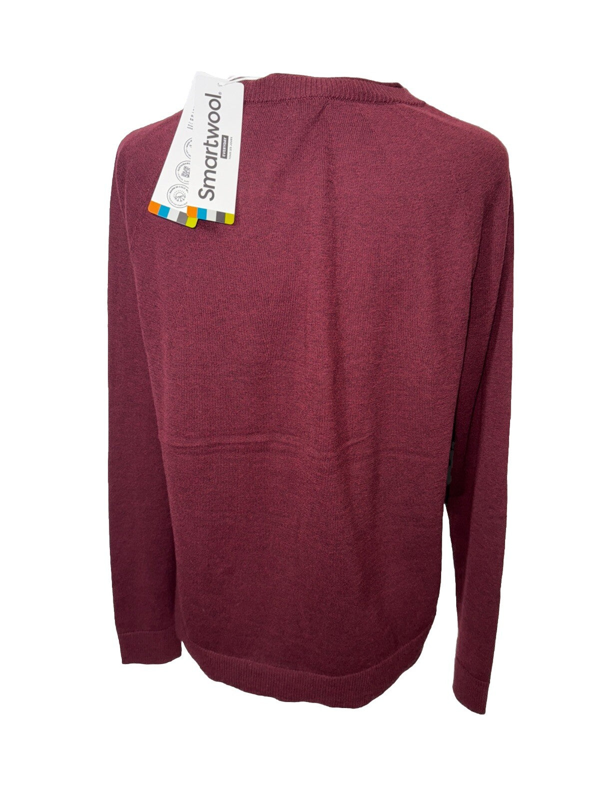 $100 Smartwool Women’s Colorblock Sweater-Cherry Heather (Maroon)-Small -New