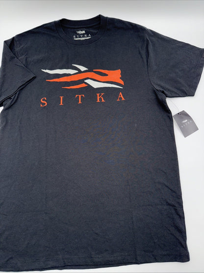 Sitka Men’s Gear Icon Tee Black Orange  600087-BKOR-Medium- New Tag