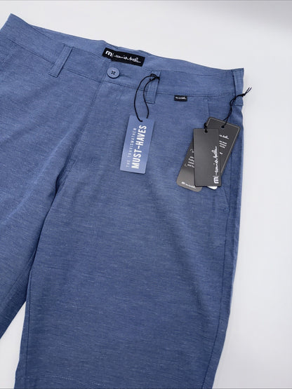 $85 Travis Mathew Men's Beck Shorts Stretch Waistband - Indigo -Size: 34- New