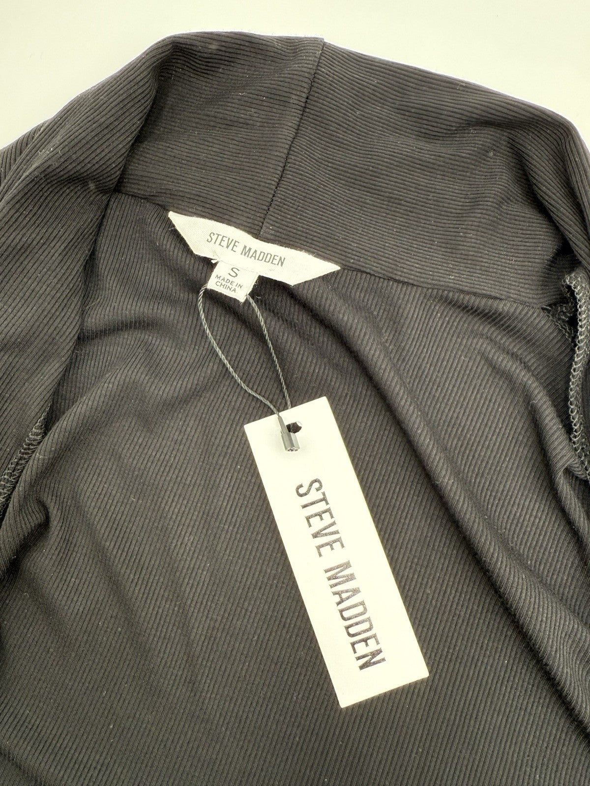$89 Steve Madden Women’s-Soft Side Ribbed Knit Jacket Top- Black- Small-New Tag