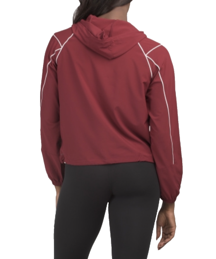 $68 Mondetta Women's Club Lightweight Jacket - Cabernet/White - Medium - New