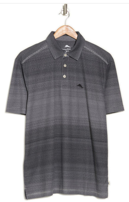 Tommy Bahama Men's Deauville Polo Shirt-Gray-Medium- New- Originally $99.50