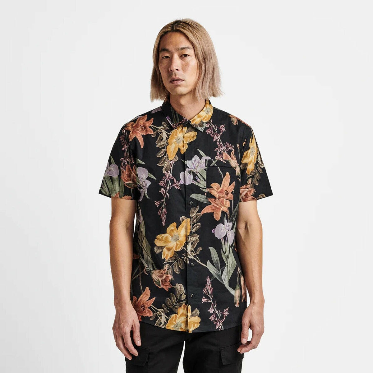 $85 Roark Men’s Button Up Shirt- Journey Manu Floral- Black- Small- New with tag
