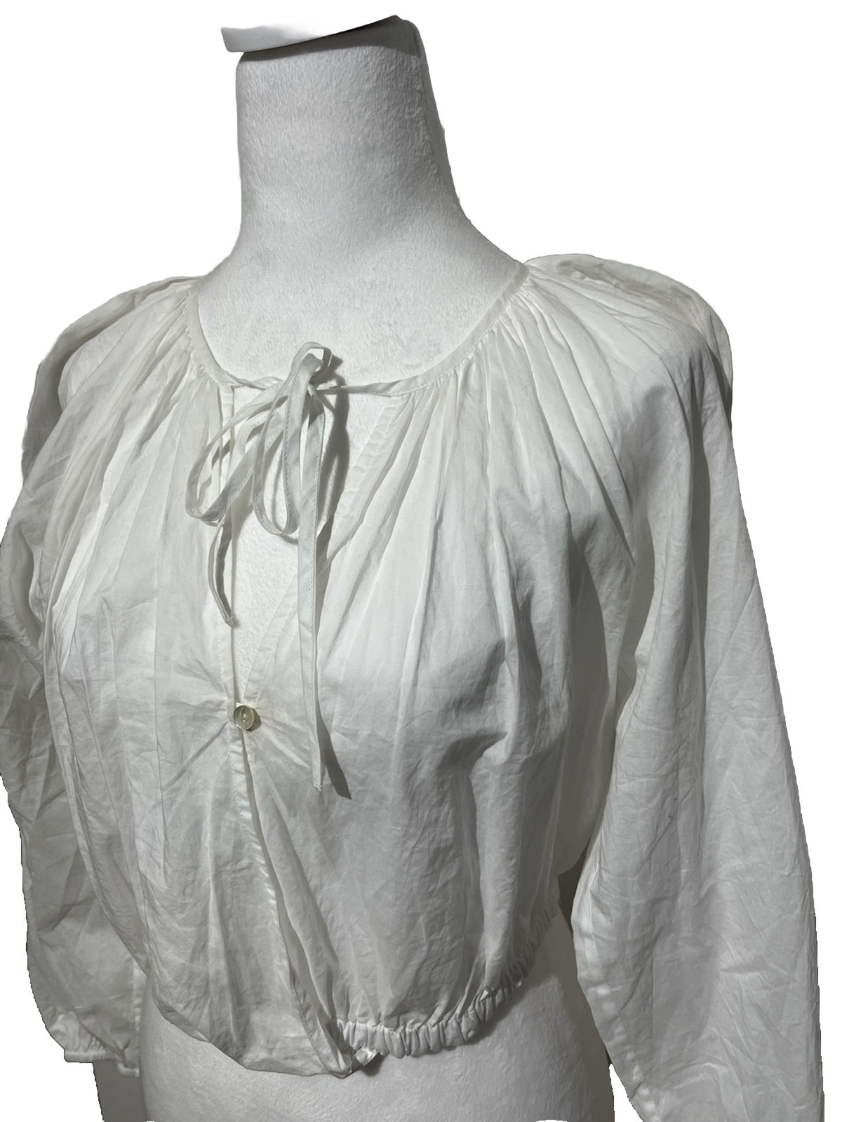 Rails Women’s Long Sleeve Katia Crop Shirt - Beach White- XSmall- New Tag $168