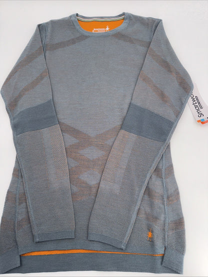 $130 Smartwool Women’s Intraknit Activ Merino Base Layer Top-pewter Blue-XLarge