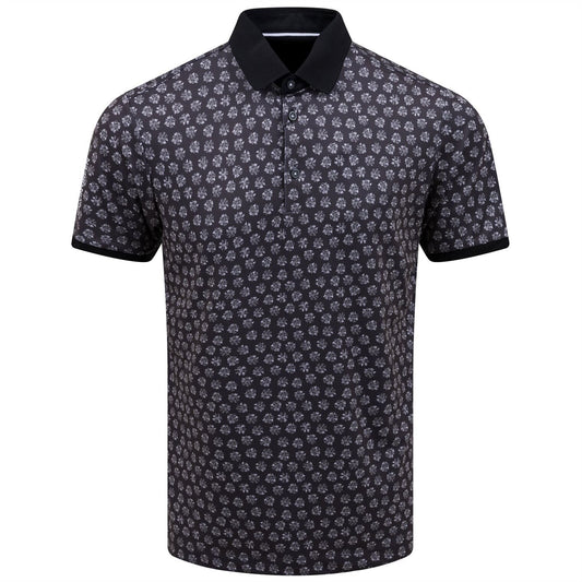 $110 Galvin Green Murphy Shirt V8+ Polo- Black/Forged Iron - Large - New tag