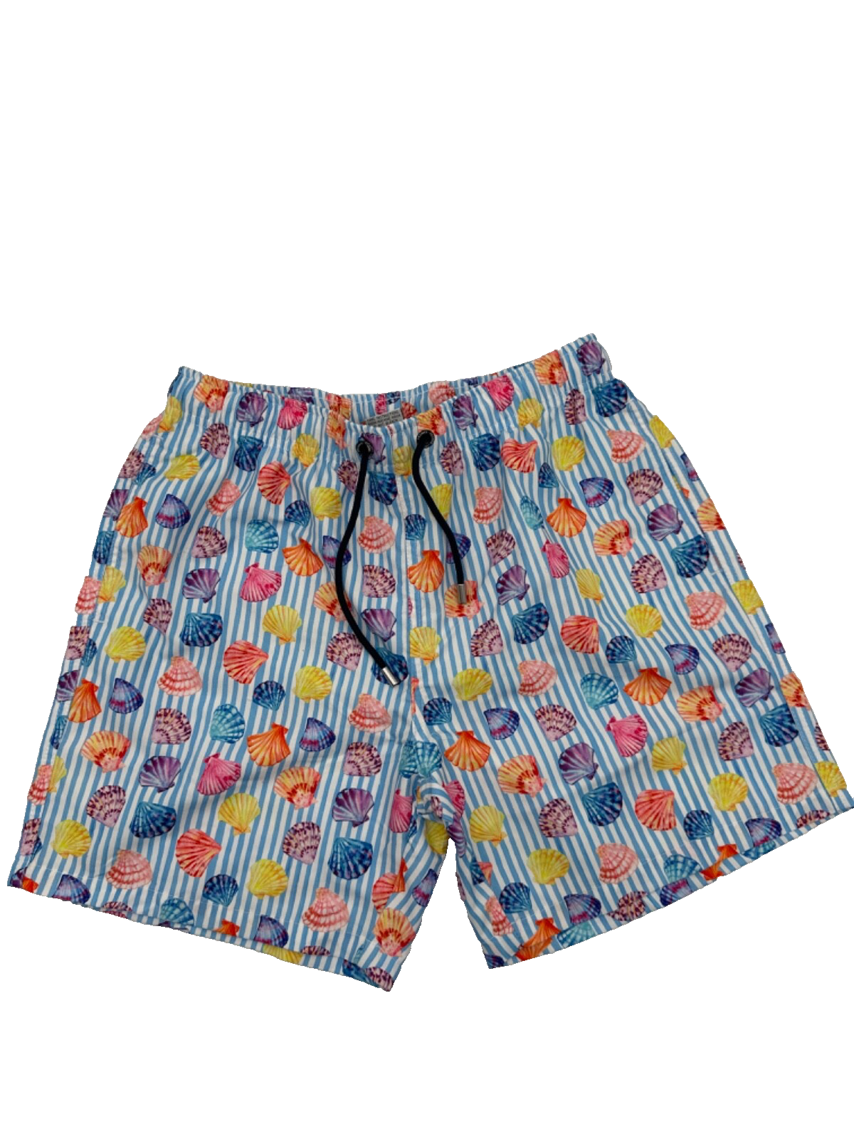 $80 Franks Men’s  6” Swim Shorts - Beachcomber Stripe- Medium- New with Tag