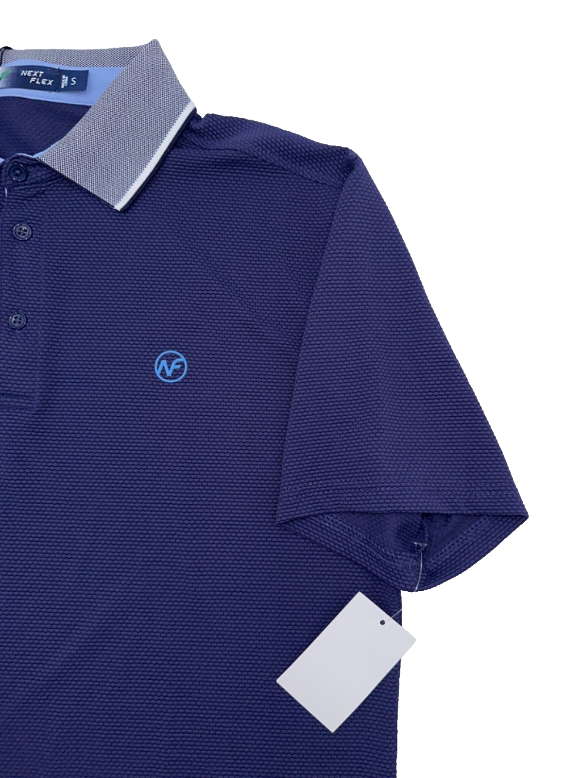 Next Flex Victory Men’s Textured Solid Golf Polo Shirt - Apollo - Small-New