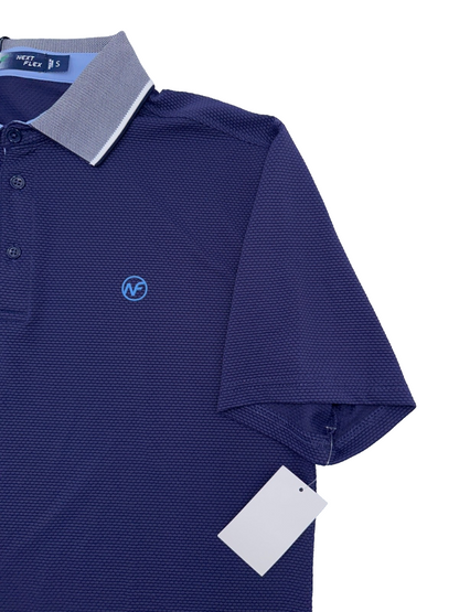Next Flex Victory Men’s Textured Solid Golf Polo Shirt - Apollo - Small-New