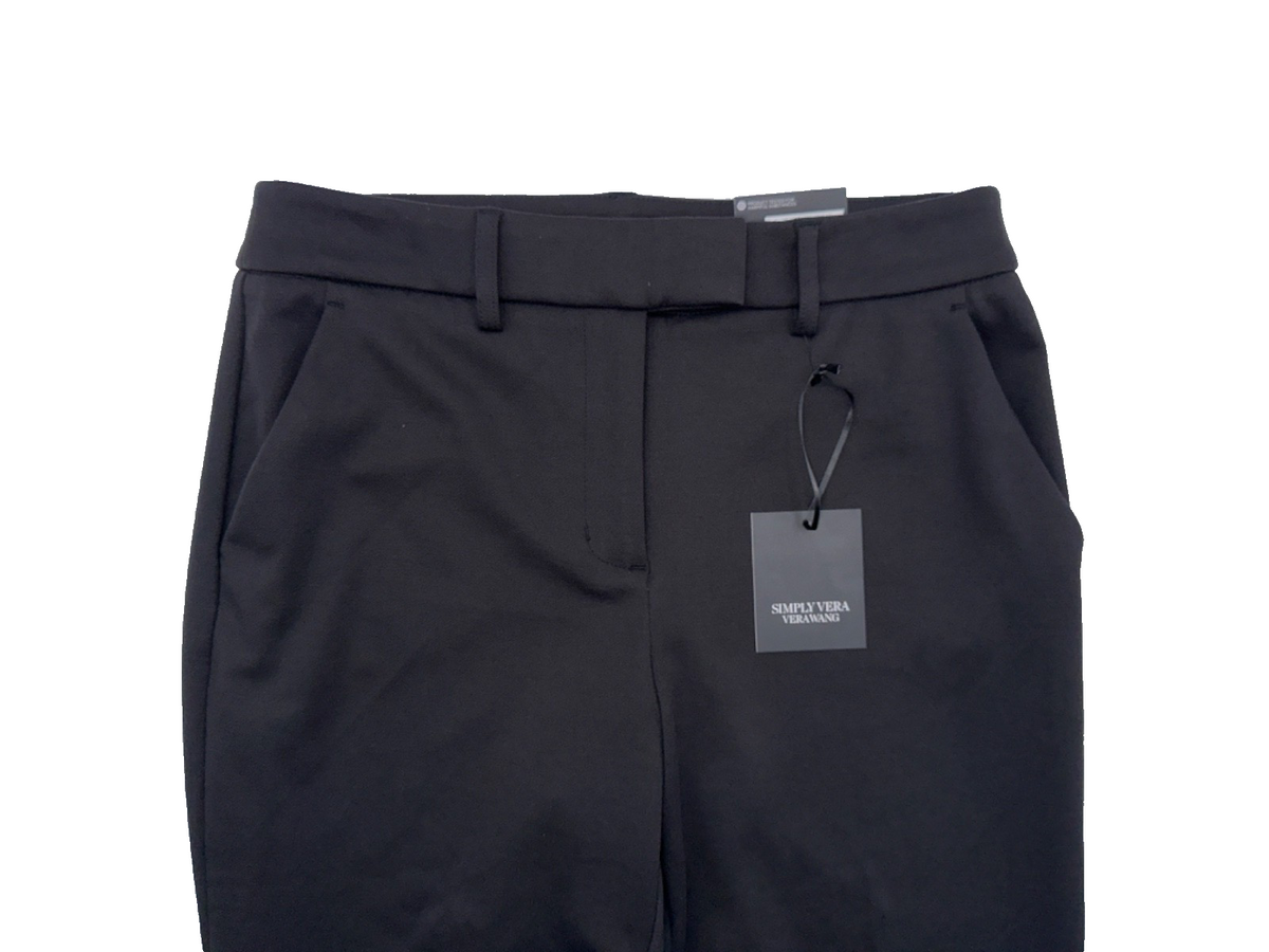 $50 Simply Vera Women’s High Rise Slim Straight Pants-Vera Black- Size 6 - New