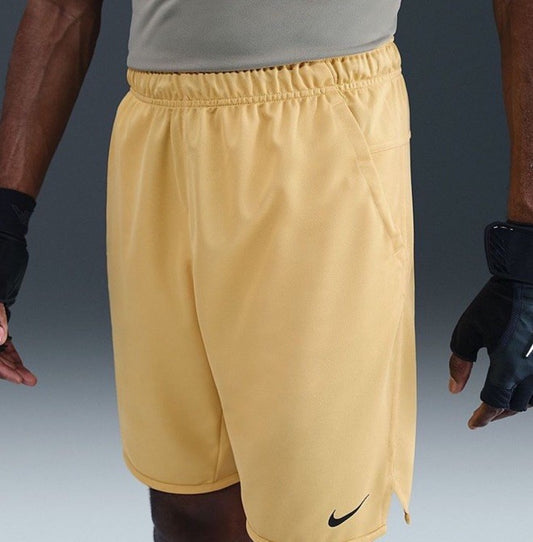 Nike Men's Dri-FIT Totality Knit Unlined 9” Shorts DV9328-700 - Gold-Medium- NWT