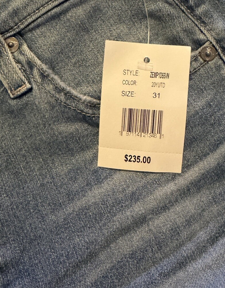 $235 AG Women’s Farrah Boot Crop Denim- 20 Years Undertow Destructed- Size 31