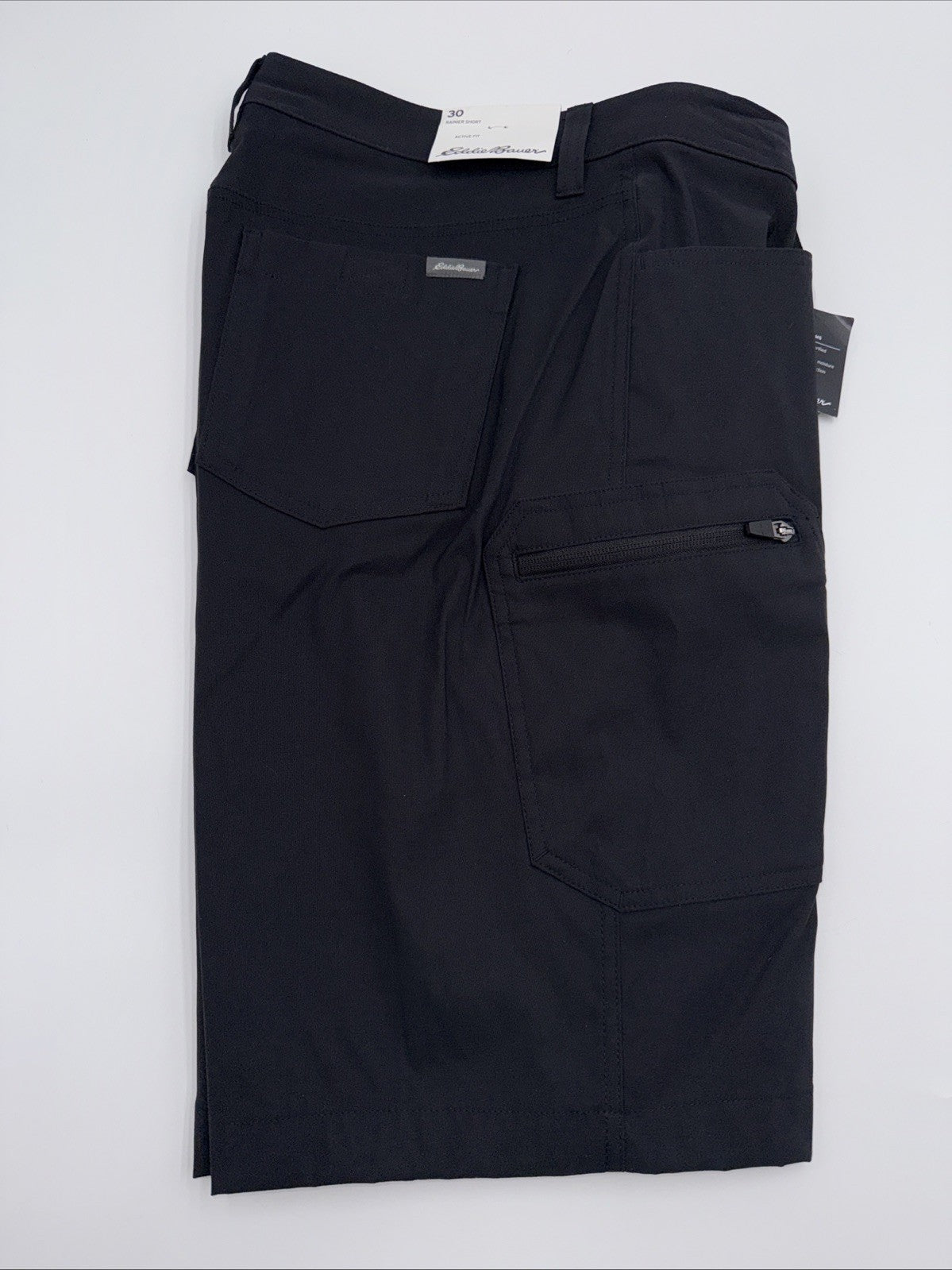 $60 Eddie Bauer Men's Rainier Shorts Hiking Active Fit -Black- 30W-New