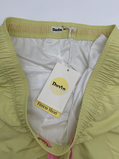 $65 Duvin Design Men's Basic Running 6” Shorts - Yellow -Size: 2XLarge -NEW