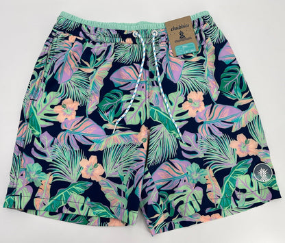 Chubbies Men's Stretch Swim Trunks 7" The Night Faunas -Multi-Small-New $79.50