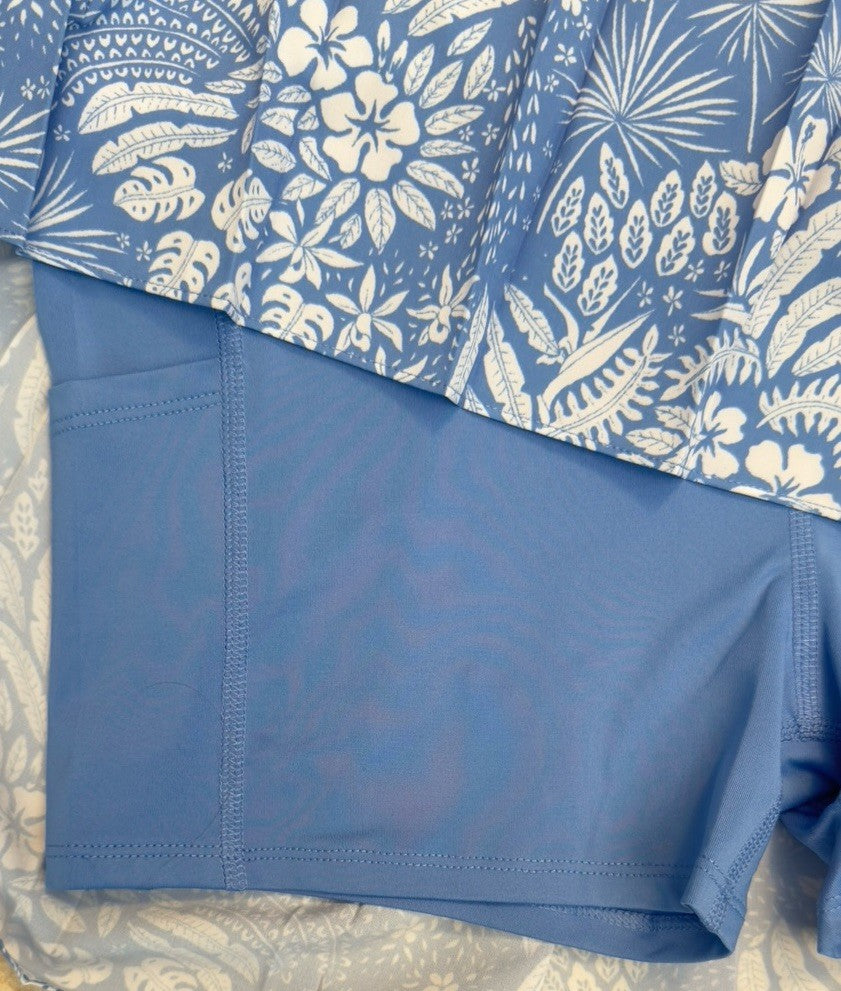 $118 Tommy Bahama Women’s- Everyday Active Golf Skort -Blue/White Floral-Small