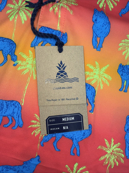 Chubbies Men's The Howler Moon Performance Polo Shirt-Orange Multi-Medium-New