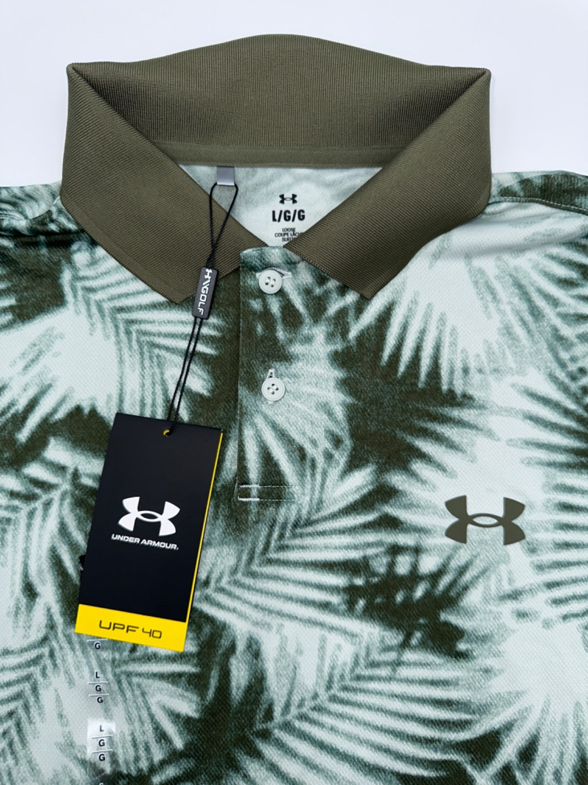 $60 Under Armour Men’s Performance 3.0 Monogram Polo - Hydro Green - Large - New