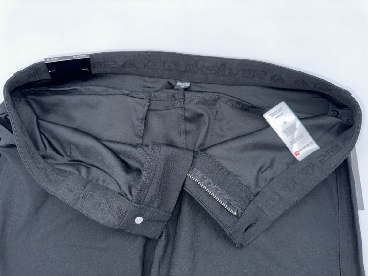 $78 Quicksilver Men’s Stretch Tech Woven Pant - Black Onyx -Size 32W x 30L -New