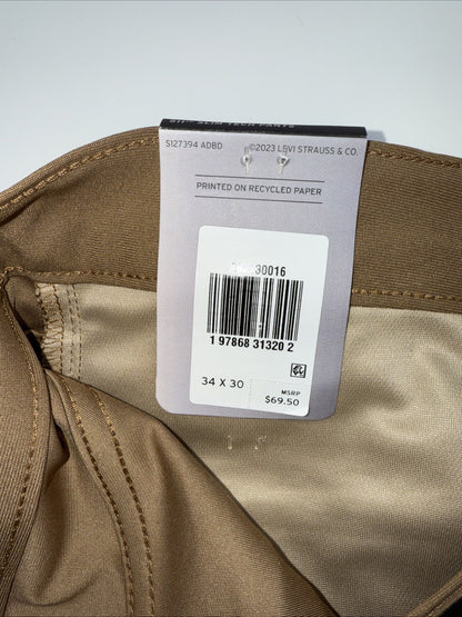 $70 Levi's Men's 511 Slim Tech Pants Stretch A92130010- Tan - 34W 30L - New Tag
