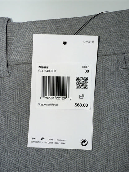 $68 Nike Men’s Golf Shorts Dri-Fit Flex Core Standard Fit Stretch-Grey- 38W-New