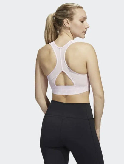 Adidas Powerreact Training Medium-Support Bra Women’s - Clear Pink- MDD - New$30