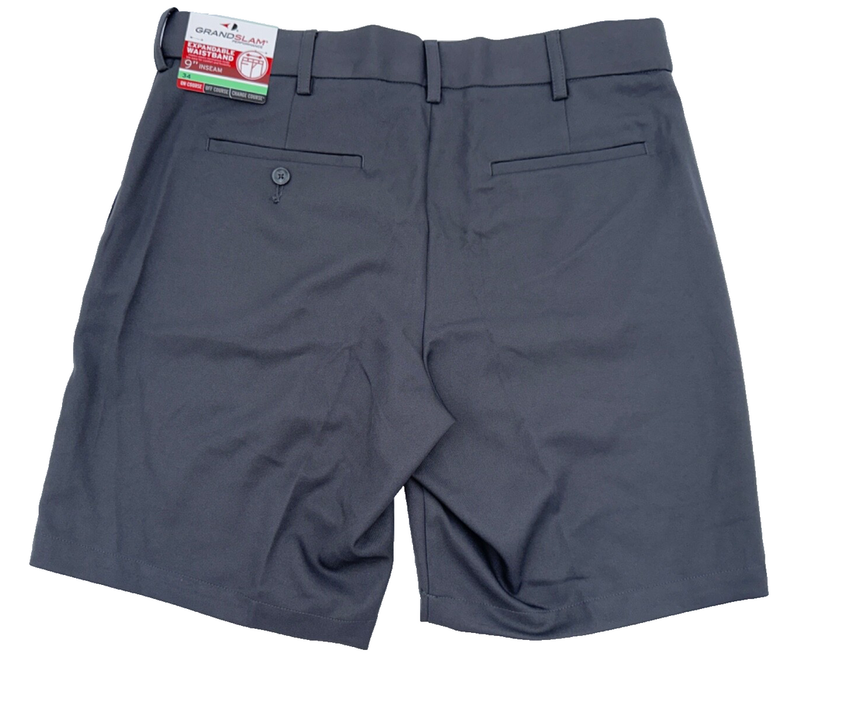 $40 Grand Slam Performance Men's Golf Short 9” - Asphalt - Size 34 - New