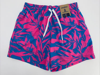 $70 Chubbies The Palm Springers 5.5" Inseam Swim Trunks-Pink/Blue-Small-New Tag