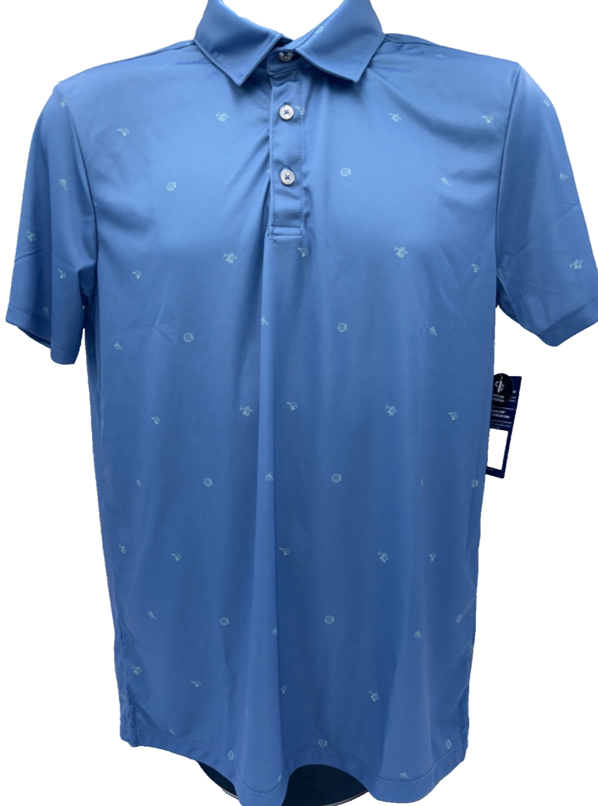 $55 Huk Men's Mixed Reels Pursuit Polo Shirt-Quiet Harbor -Small - New With Tag