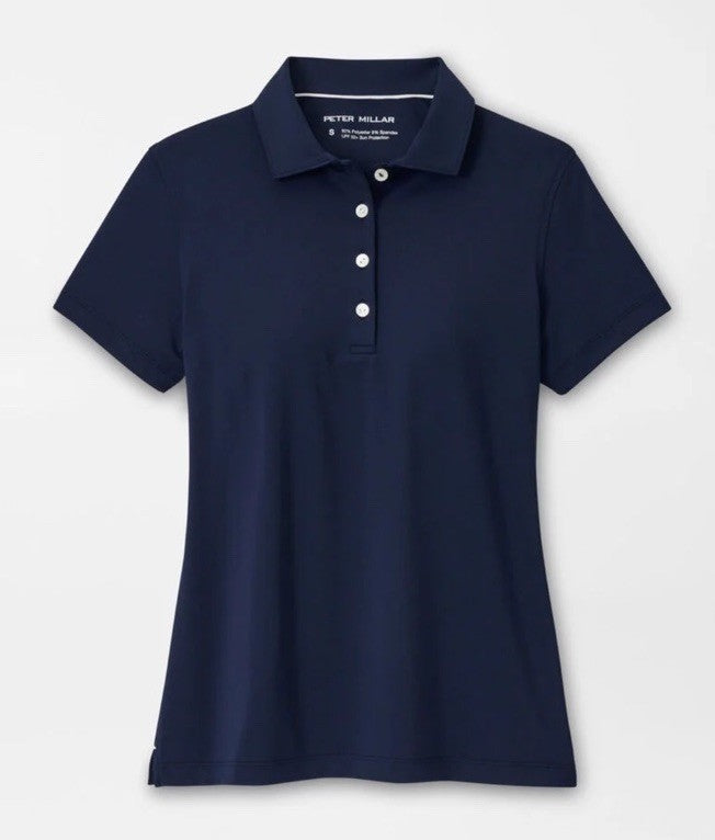 $95 Peter Millar Women's Sun Protection UPF 50+ Golf Polo Shirt-Navy-XLarge -New