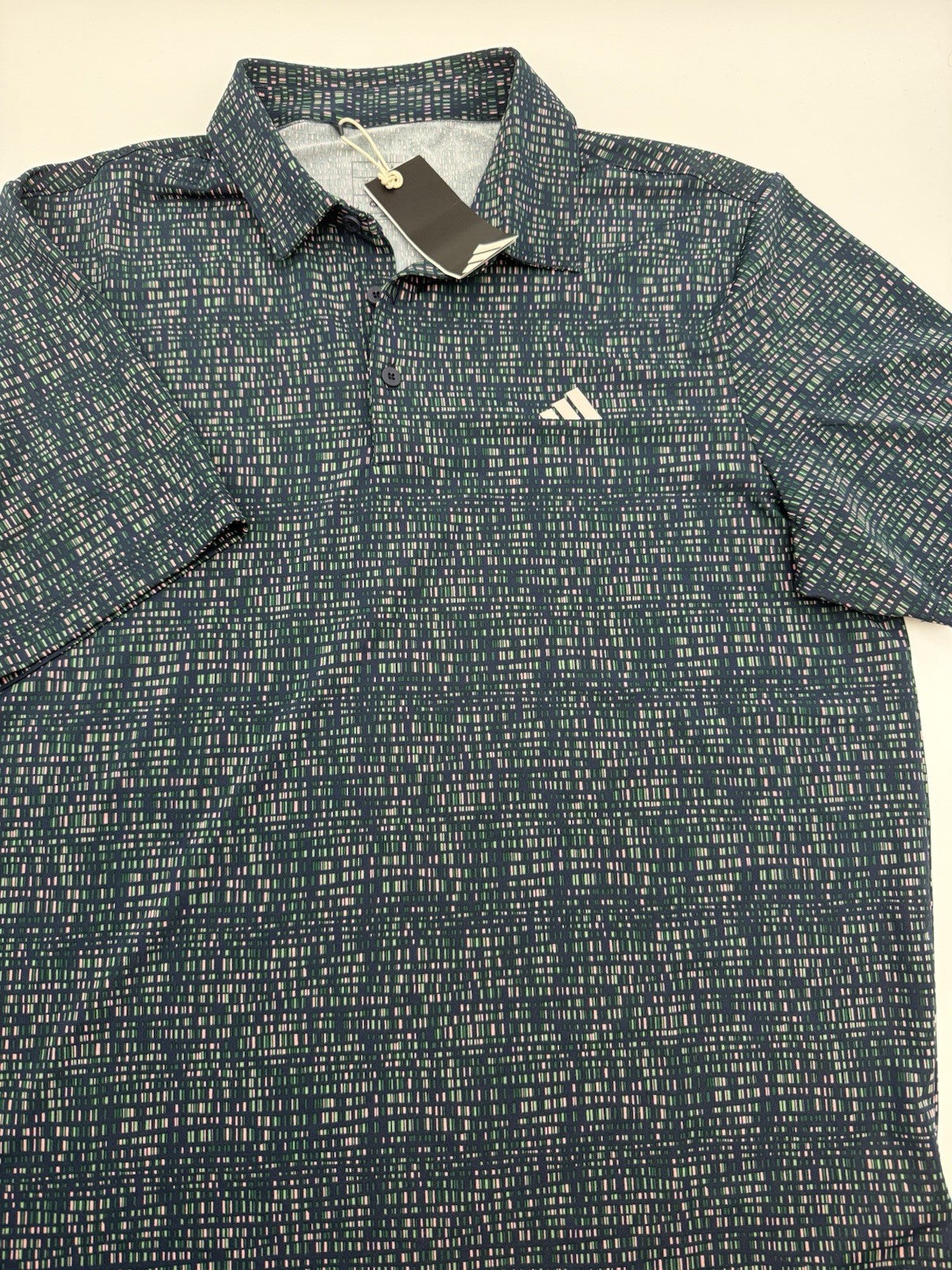$70 Adidas Men’s Ultimate365 Power Grid Print Polo- Collegiate Navy-Medium-New