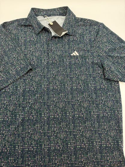 $70 Adidas Men’s Ultimate365 Power Grid Print Polo- Collegiate Navy-Medium-New