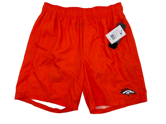 $40 NFL Broncos Men's Swim Shorts 7” - LAJ00A44 -Orange - Small - New With Tags