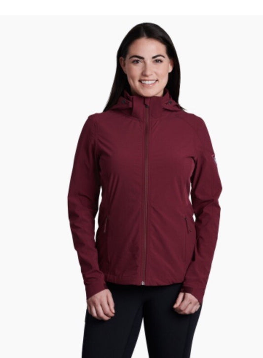 $149 Kuhl Women’s Transcendr Hoody Full Zip Jacket - Barberry Maroon-XSmall-New