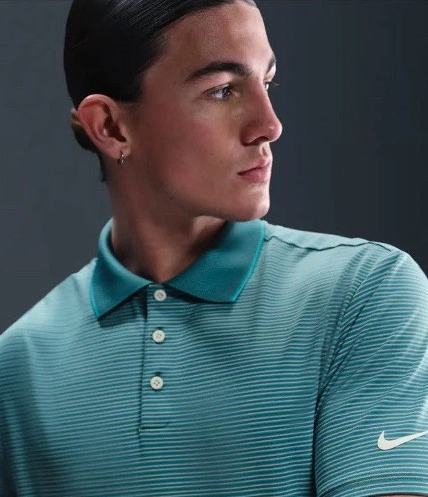 $90 Nike Men’s Dri-FIT Stripped Polo Golf Shirt- Green- Medium- New With Tag