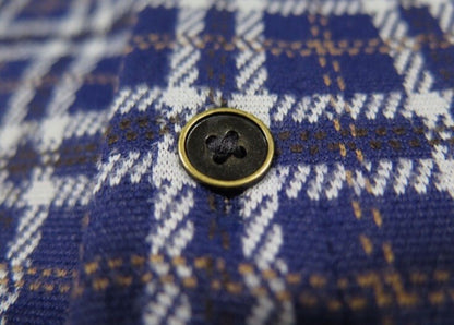$158 Rhone Men’s Hardy Flannel Shirt Stretch- Blue White Plaids- Small -NEW Tag
