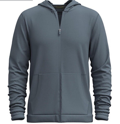 $130 Smartwool Men’s Hoodie Lightweight Uptempo Zip Sweater-Pewter Blue-Small