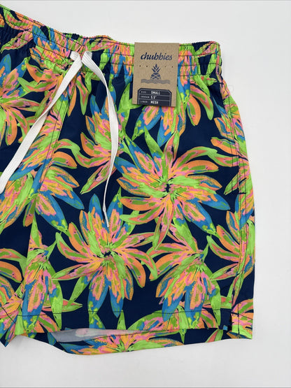 $70 Chubbies The Ocean Flowers 5.5" Inseam Swim Trunks-Multi - Small -New Tag