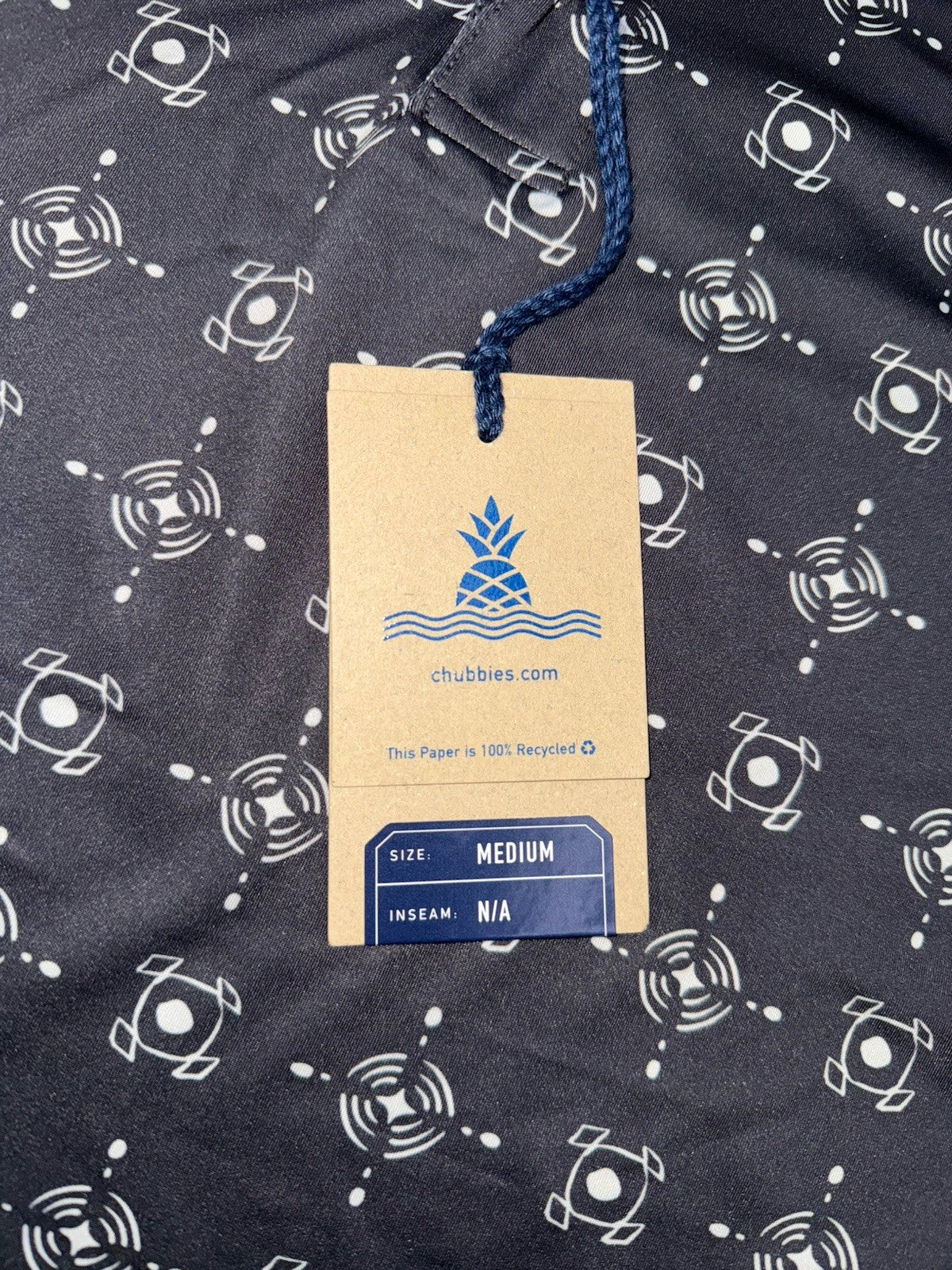 $60 Chubbies Men’s Polo Shirt The Bandanarama Performance- Black -Medium-New