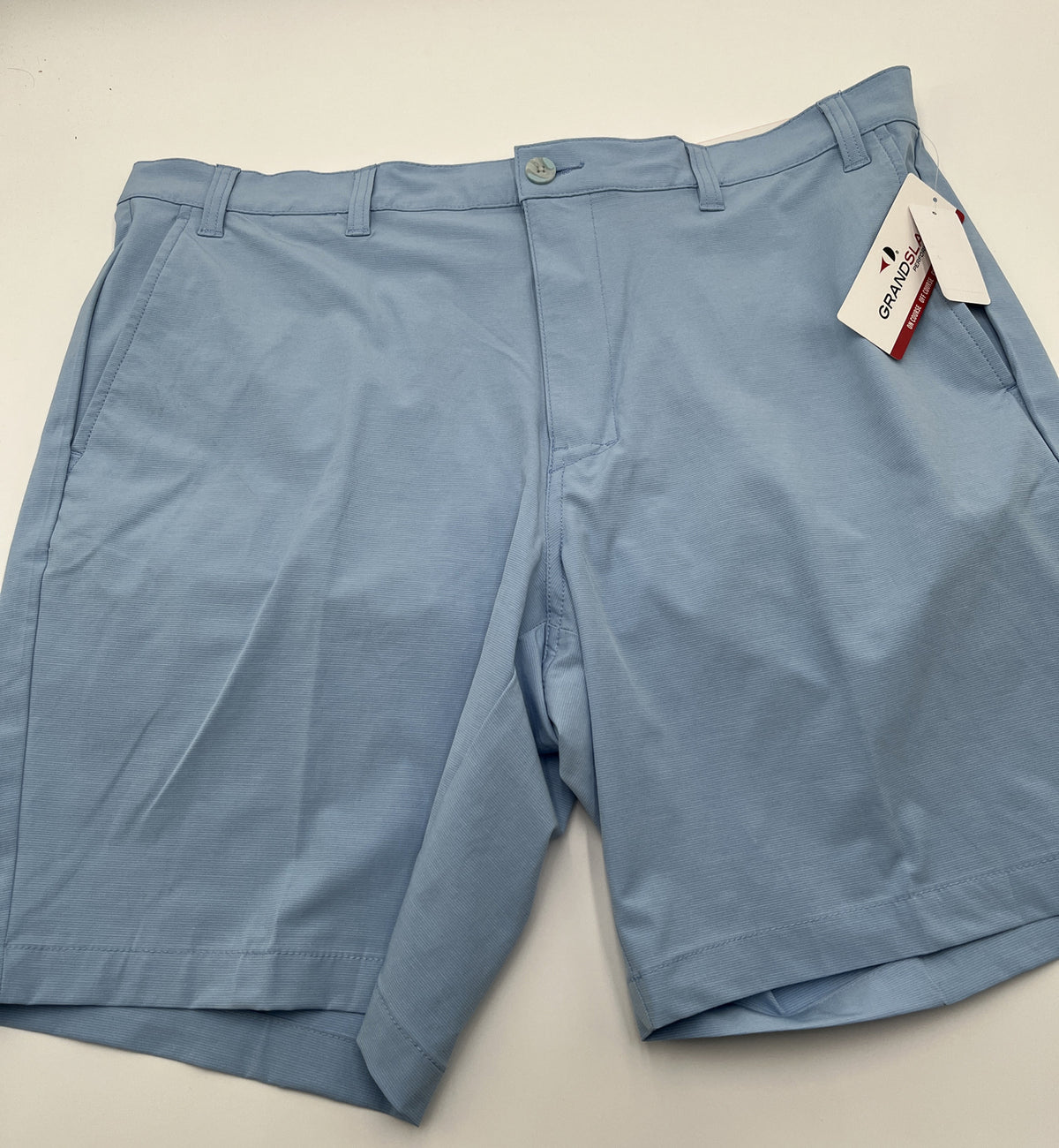 Grand Slam Performance Stretch Golf Shorts Mens -Chambray Blue- 40W- New $65